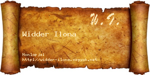 Widder Ilona névjegykártya